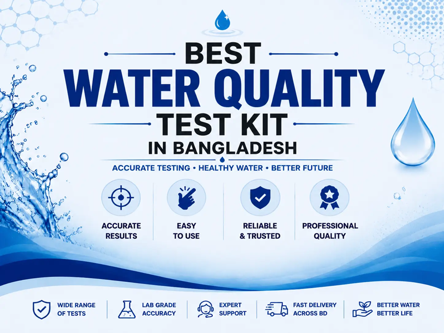 Professional water quality test kit for accurate water testing in Bangladesh with easy-to-use testing tools.